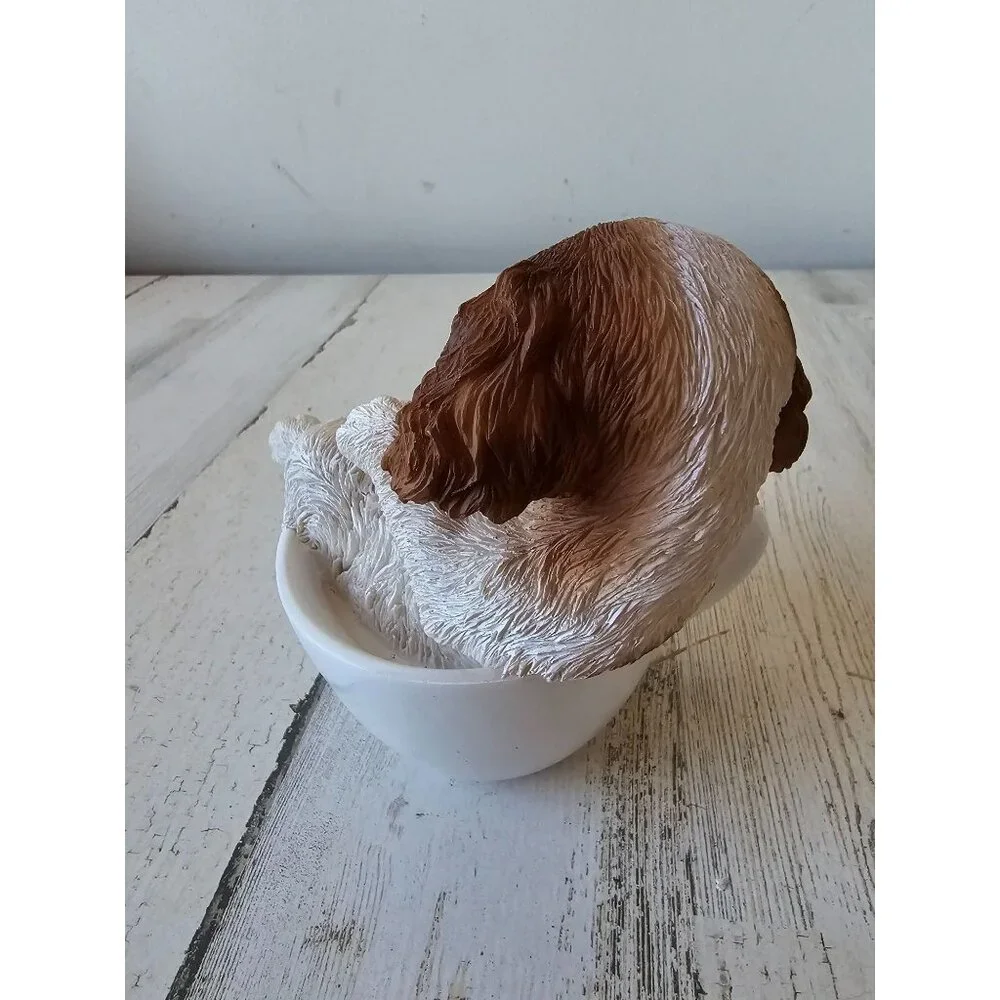 Realistic Springer dog spaniel mini statue teacup mug figurine puppy unique cute
